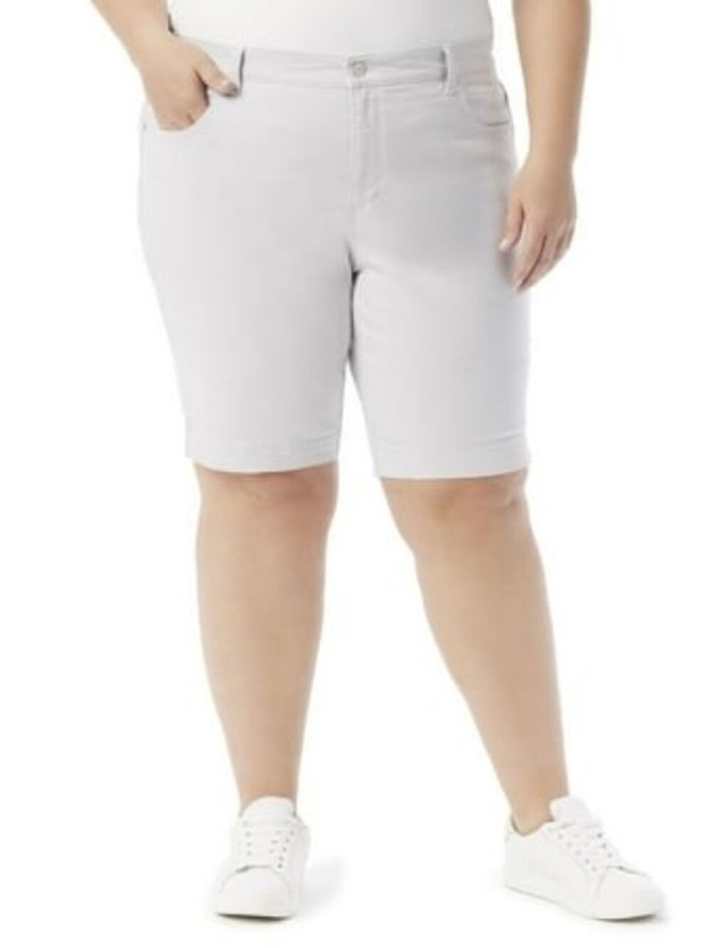 Plus Size Gloria Vanderbilt Amanda Bermuda Shorts, Size: 24W, Warm Grey